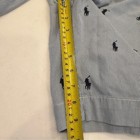 Polo Ralph Lauren Mens Shorts Sz 35 Blue Chino Pony All Over Print - Picture 13 of 13